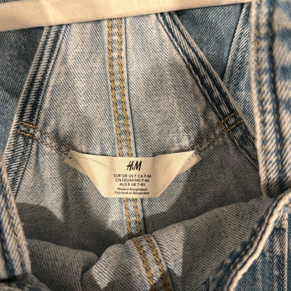 JEAN SHORT OVERALLS WITH ADJUSTABLE SNAP BUTTON FASTENER SUSPENDERS - Picture 9 of 15